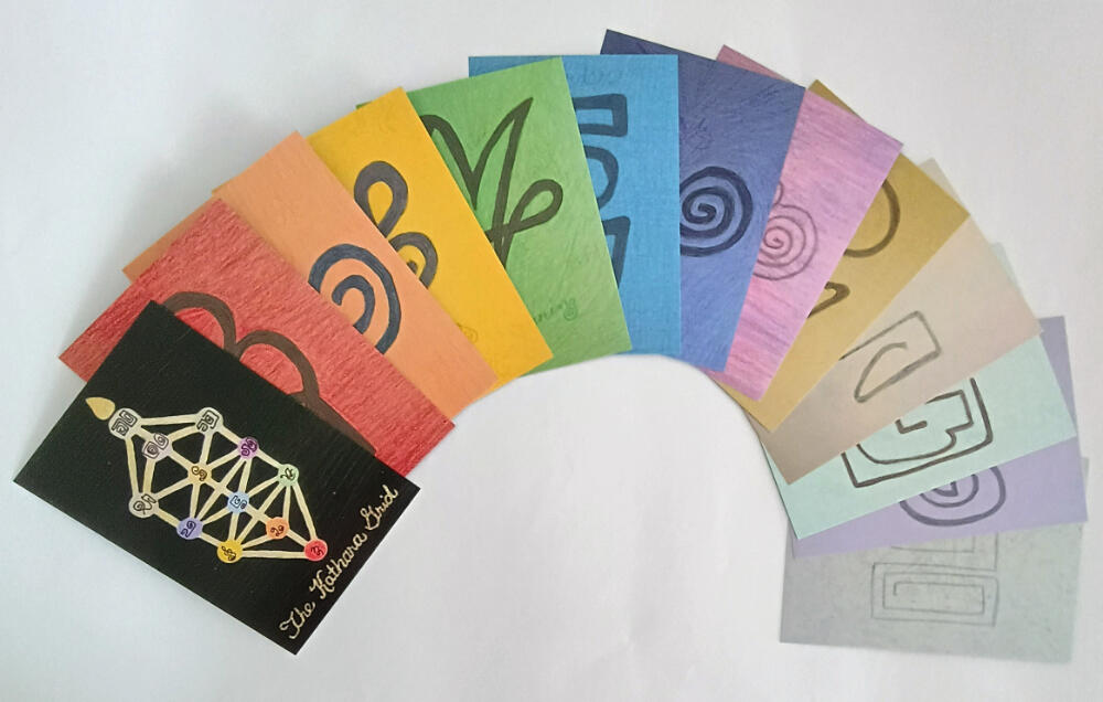 12 shakara sphere light code cards for Kathara Grid and 12 shakaras